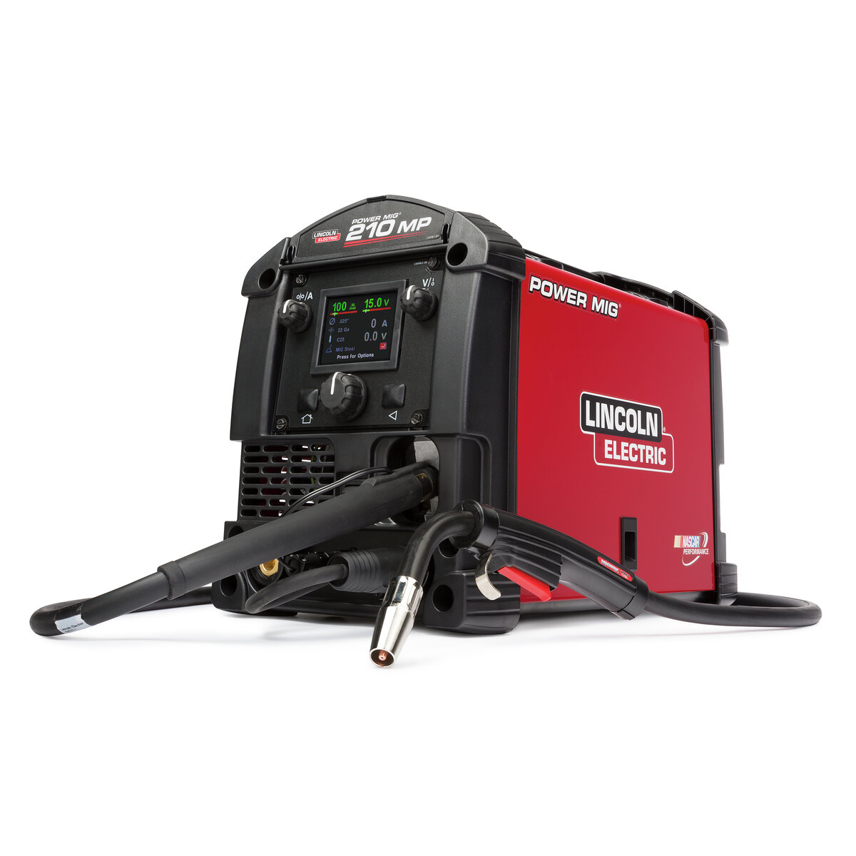 Power MIG® 210 MP® multi-process welder is portable for MIG, stick, TIG, and flux-cored welding.
