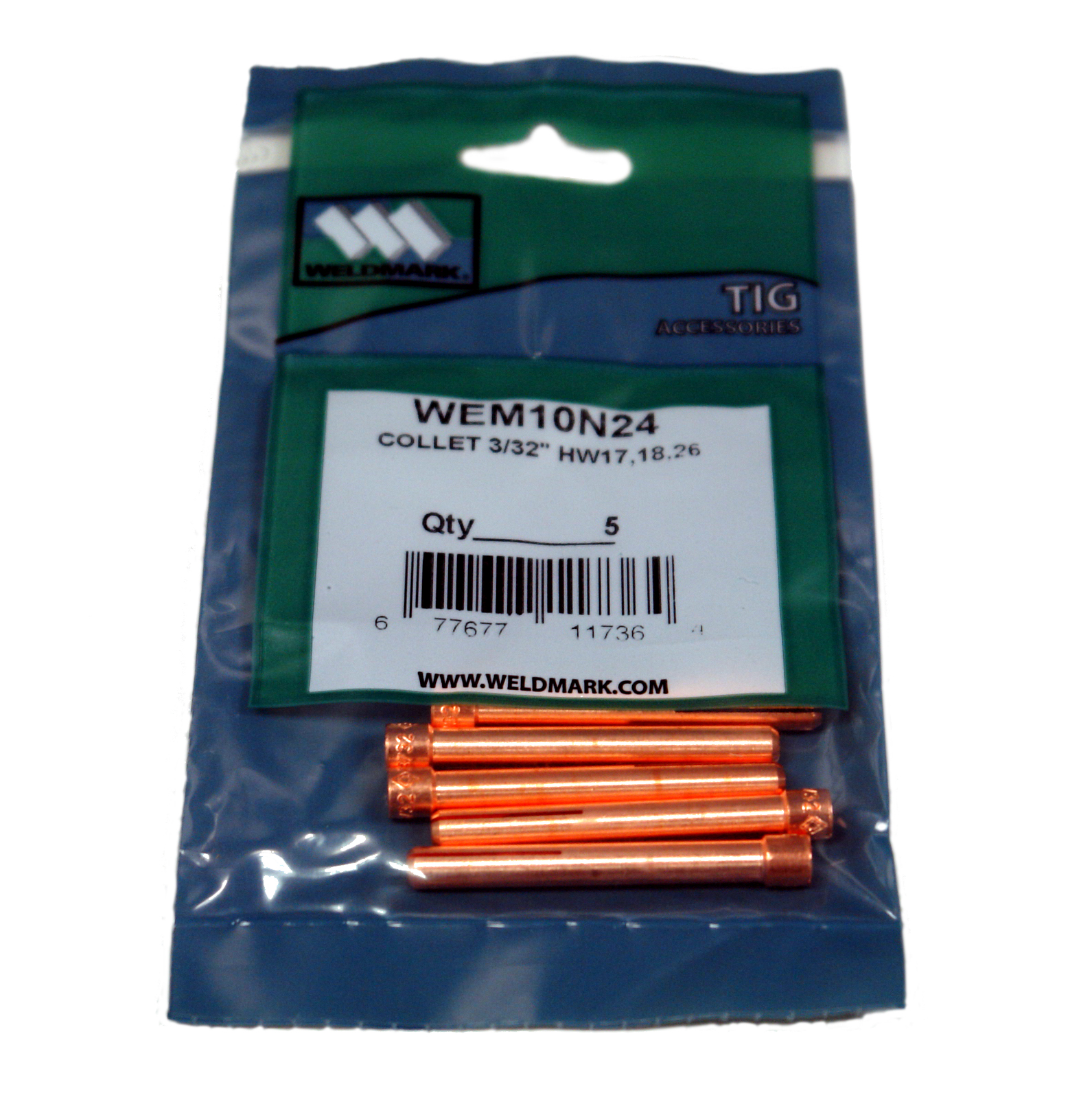 Weldmark by CK Worldwide 10N24 Standard Copper Collet 3/32 (0.094)