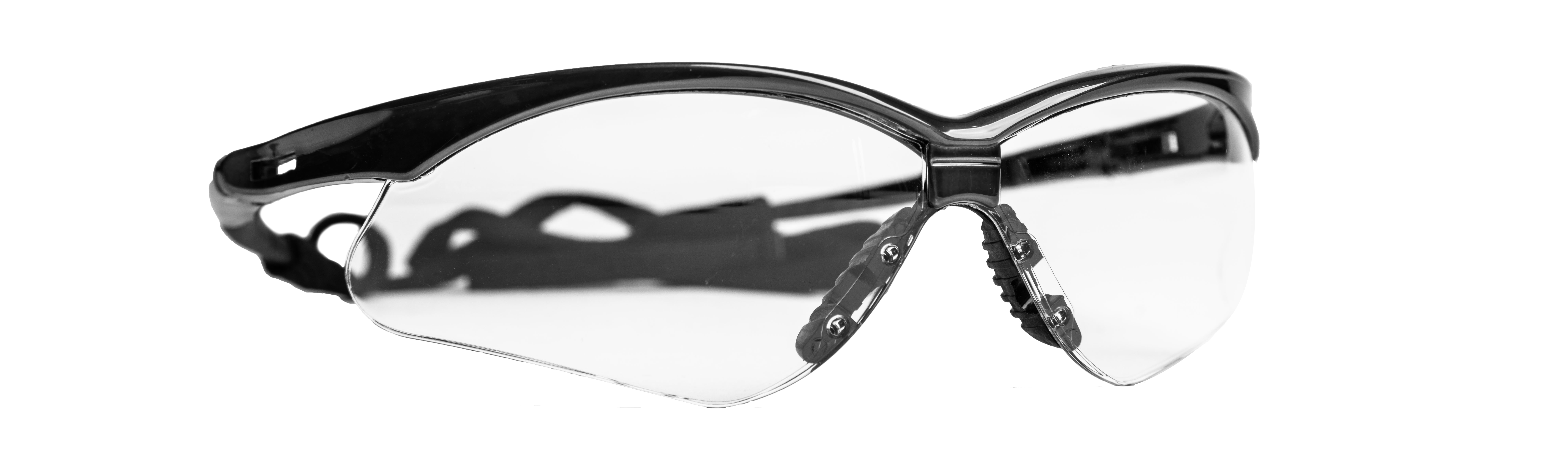 Weldmark by Jackson SG black half frame vision correcting safety glasses, with clear polycarbonate anti-fog lenses.